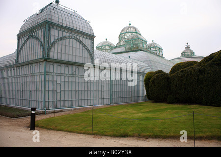 Embarcadere, Wintergarten und Kongo House, königlichen Gewächshäuser in Laeken, Brüssel-Belgien Stockfoto