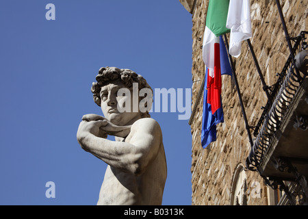 Italien, Toskana, Florenz, David-Statue, Palazzo Vecchio, Piazza Della Signoria Stockfoto