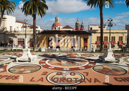 Orotava, La Alfombra (Teppich) De Corpus Christi Stockfoto