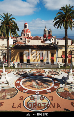 Orotava, La Alfombra (Teppich) De Corpus Christi Stockfoto