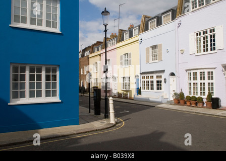 London Straße Wohneigentum bunte Häuser farbigen Häuser Godfrey Straße Chelsea London SW3 HOMER SYKES Stockfoto