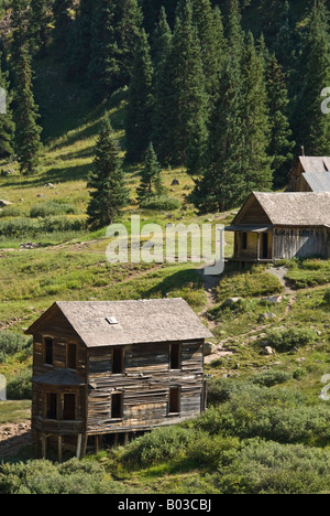 Häuser Animas Gabeln. Alpine Loop Scenic Byway. San-Juan-Gebirge. Colorado. Stockfoto