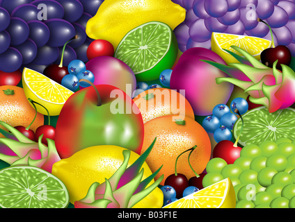 Lebendige Obst Stockfoto