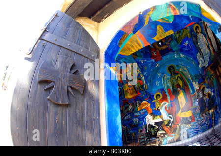 John Corbidge-Art-Künstler alle Heiligen Kirche Kap Aspro Pissouri Bucht Columbia Beach Resort Zypern Reisen Tourismus Stockfoto