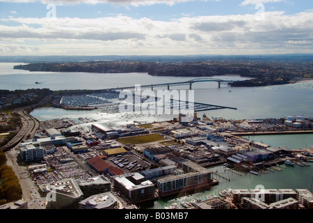 Panoramablick auf die Stadt-Blick auf Auckland New Zealand Stockfoto