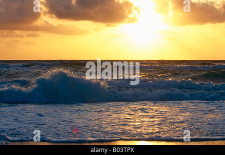 Sonnenuntergang an der Nordsee, Insel Sylt, Deutschland Stockfoto