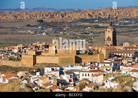 Überblick über die Stadt vom Mirador Cerro De La Bala Guadix, Provinz Granada Provinz Granada, Andalusien, Europa Stockfoto