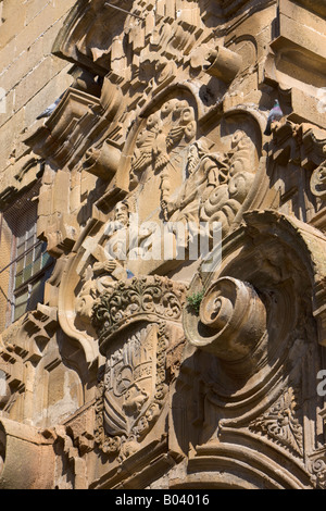 Details über der Tür der Iglesia De La Santisima Trinidad (Kirche), Stadt von Ubeda - ein UNESCO-Weltkulturerbe Stockfoto