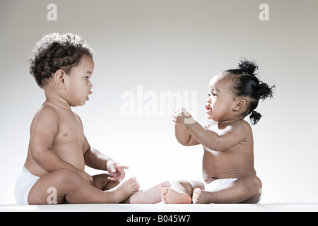 Ein Baby junge und Mädchen Stockfoto