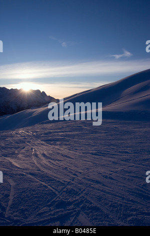 Sonnenuntergang über den Bergen oberhalb von Passo del Tonale Italien Stockfoto