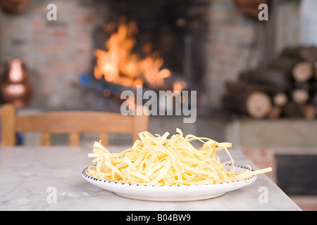 Spaghetti auf dem Teller Stockfoto