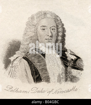 Thomas Pelham Holles, 1st Duke of Newcastle upon Tyne and Newcastle under Lyne, 1693-1768. Britischer Whig Statesman. Stockfoto