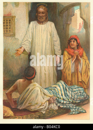 Christus, die Heilung der kranken Mann, der die Lähmung Stockfoto
