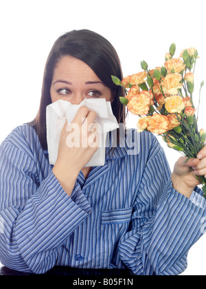 Junge Frau mit Heuschnupfen Model Released