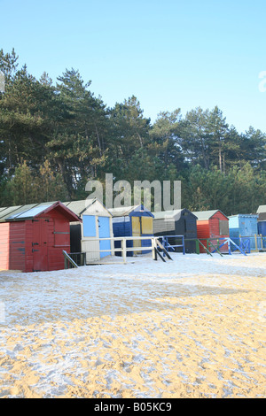 Frostigen Hütten. Wells-Next-the-Sea Stockfoto