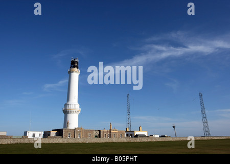 Girdleness Leuchtturm, entworfen von Robert Stevenson, das liegt am Eingang zum Hafen von Aberdeen in Schottland, Großbritannien. Stockfoto