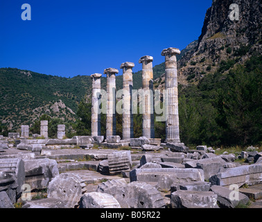 Tempels Athena Polias Priene, Türkei Stockfoto