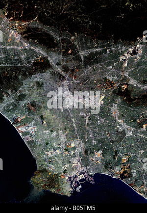 Satellitenbild der Stadt Los Angeles Stockfoto
