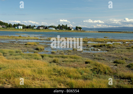 Kanada, Quebec, St.-Lorenz-Strom von der Insel L'isle-Aux-Coudres. Stockfoto