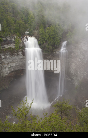 Wasserfall und Morgen Nebel, Fall Creek Falls Stockfoto