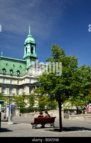 Kanada, Quebec, Montreal. Das Herz des alten Montreal, Jacques Cartier Platz, Rathaus. Stockfoto