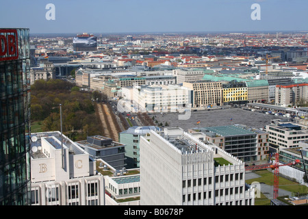 Berlin, Deutschland, gesehen vom Aussichtsturm Panoramapunkt Potsdamer Platz Stockfoto