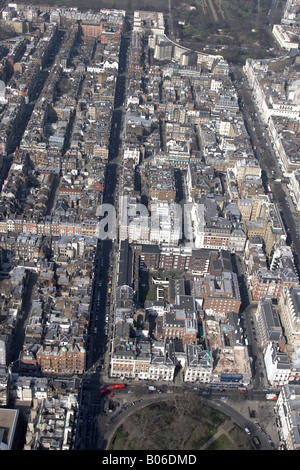 Luftbild nördlich von Cavendish Square Park Square Gardens Crescent Gardens Portland Platz Harley Street Westminster London NW1 Stockfoto