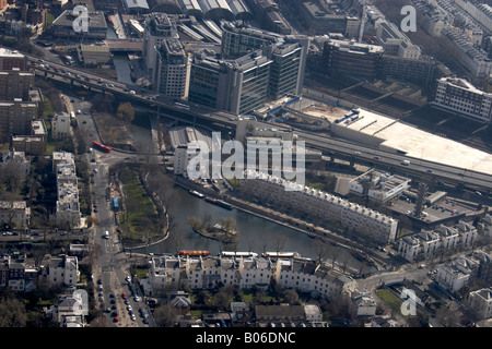 Luftbild südöstlich von Paddington Station Paddington Basin City von Westminster London W2 England UK High Level schräg Stockfoto