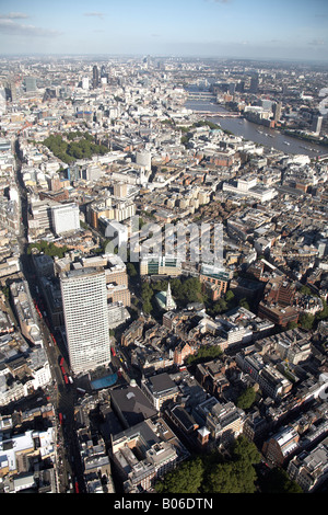 Luftbild östlich von Oxford Street Centre Point Gebäude Covent Garden Bereich River Thames der Stadt von London W1 WC2 EG4 EC2 Englan Stockfoto