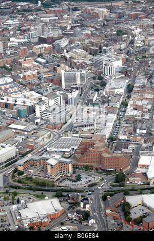 Luftbild Norden östlich der Moore Street Innenstadt Gebäude und Hochhäuser Sheffield City Centre S1 South Yorkshire Stockfoto