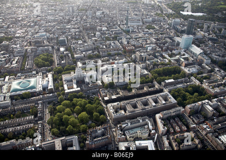 Luftbild südwestlich von innerstädtischen Gebäude Bloomsbury Soho British Museum Russell Square Tavistock Square Gardens London WC1 Stockfoto