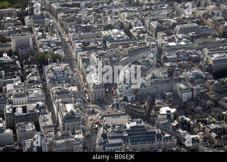 Luftbild südwestlich von Piccadilly Circus Regent Street Shaftesbury Avenue innerstädtischen Gebäude Soho St James s London W1 SW1 Stockfoto