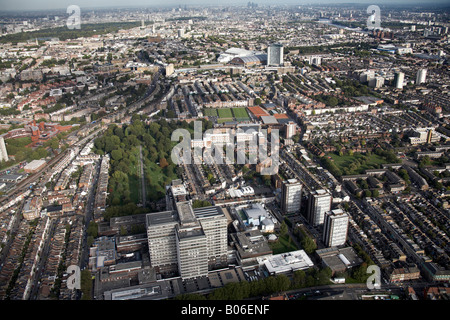 Luftbild südöstlich von Charing Cross Hospital Barons Court Kensington Earls Court West Brompton London W6 W14 SW5 SW10 W8 UK Stockfoto