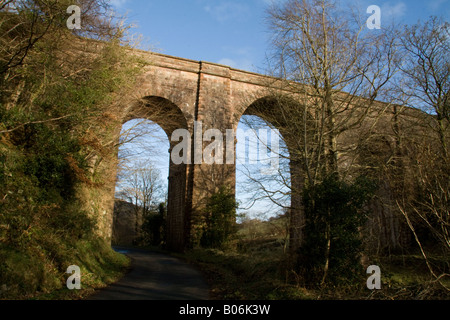 Glendun Viadukt am Abend, Nordirland. Stockfoto