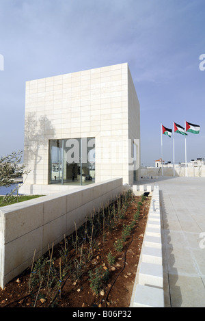 Das Gebäude Arafats bergende das Grab in der Nähe seines ehemaligen Hauptsitz "Muqata" Verbindung, in Ramallah, Westjordanland, Palästina. Stockfoto