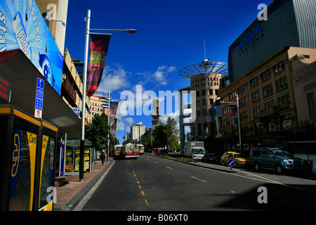 Blick nach Süden bis Queen Street, Auckland, Neuseeland Stockfoto