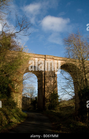 Glendun Viadukt am Abend, Nordirland. Stockfoto