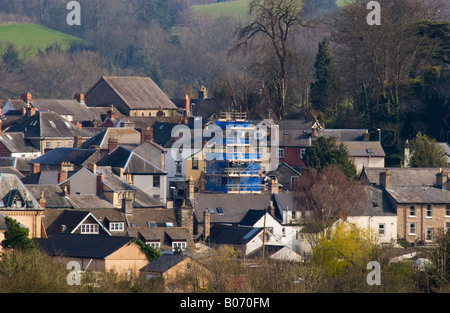 Blick über ländlichen Marktstadt Hay on Wye Powys Wales UK EU verfügt über eine große Anzahl von gebrauchten Buchhandlungen Stockfoto