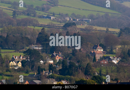 Blick über ländlichen Marktstadt Hay on Wye Powys Wales UK EU verfügt über eine große Anzahl von gebrauchten Buchhandlungen Stockfoto