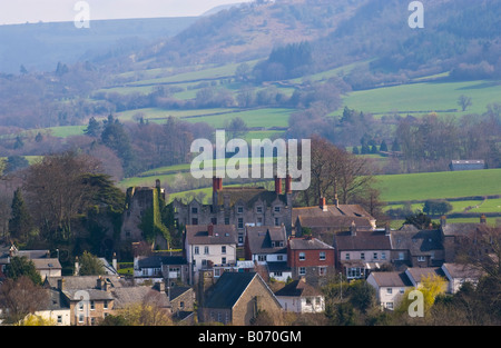 Blick über ländlichen Marktstadt Hay on Wye Powys Wales UK EU verfügt über eine große Anzahl von gebrauchten Buchhandlungen Stockfoto