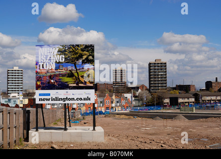 Neue Islington Project Sign in Ancoats und Beswick Gegend von Manchester Stockfoto