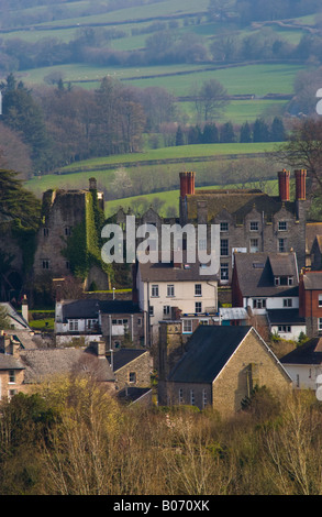 Blick über ländlichen Marktstadt Hay on Wye Powys Wales UK EU verfügt über eine große Anzahl von gebrauchten Buchhandlungen Stockfoto