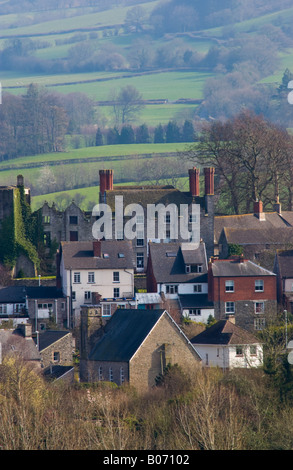 Blick über ländlichen Marktstadt Hay on Wye Powys Wales UK EU verfügt über eine große Anzahl von gebrauchten Buchhandlungen Stockfoto