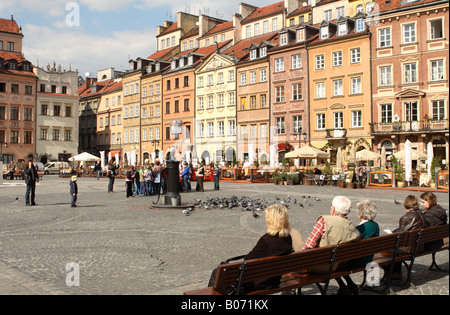 Warschau Polen der alten Stadt Square Stare Miasto ist ein UNESCO-Weltkulturerbe Wahrzeichen und touristische Attraktion Stockfoto