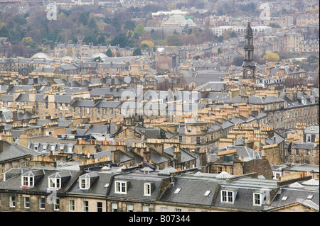 Georgianischen und viktorianischen Häusern in Edinburgh mit Blick auf den Botanischen Garten Scotland UK Stockfoto