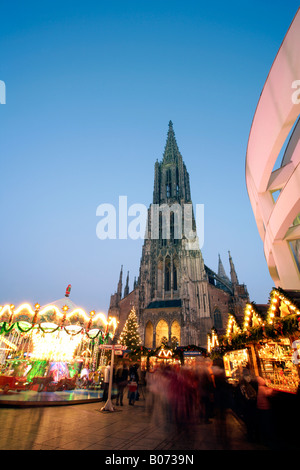 Weihnachtsmarkt, Weihnachtsmarkt in Ulm Stockfoto