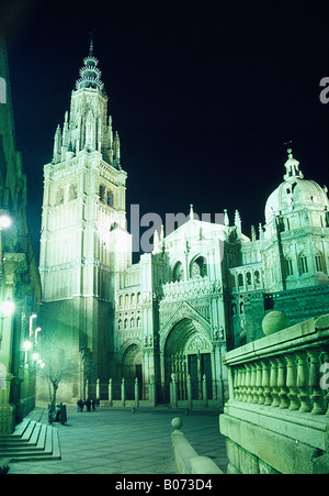 Kathedrale. Nachtansicht. Toledo. Kastilien-La Mancha. Spanien. Stockfoto