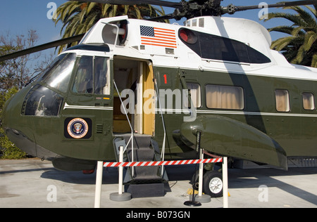 Präsidenten Hubschrauber an den Präsidenten Richard Nixon-Museum und Bibliothek in Yorba Linda, Kalifornien Stockfoto