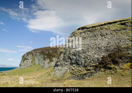 Nachweis der letzten Klima Wandel und Vergletscherung erhaben Strand Plattformen und alte erhöhten Klippen verursacht durch isostatische rebound Stockfoto