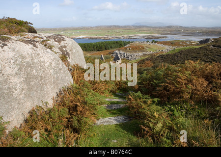 Verfallenen Cottage auf der Erraid Insel, Mull, Schottland Stockfoto